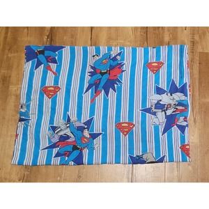 Vtg 1999 Dan River Superman Twin Flat Bed Sheet DC Comics